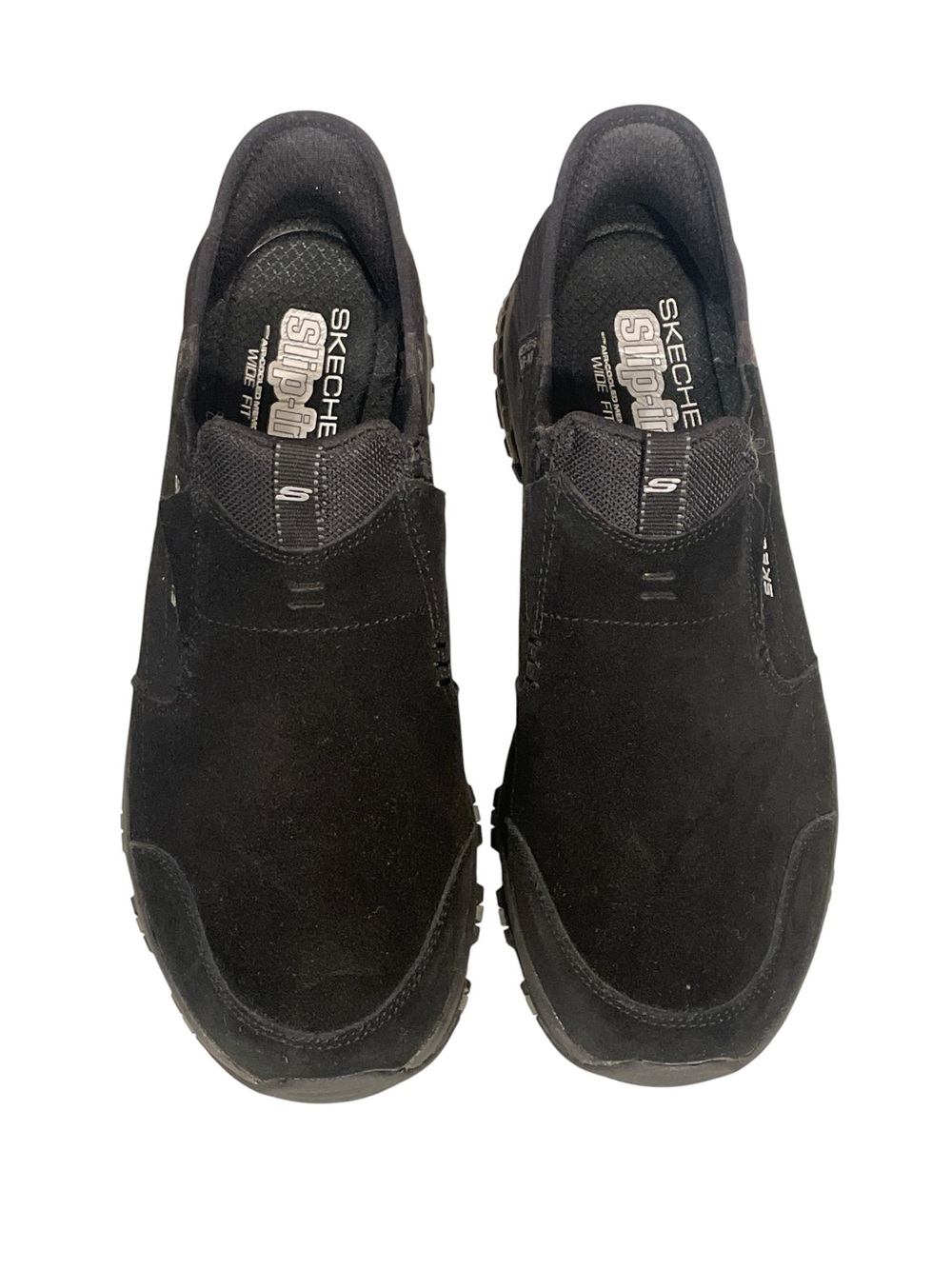 Skechers Slip-ins® Hillcrest Sunapee Black Suede Trail Shoes Womens Size 9.5 W